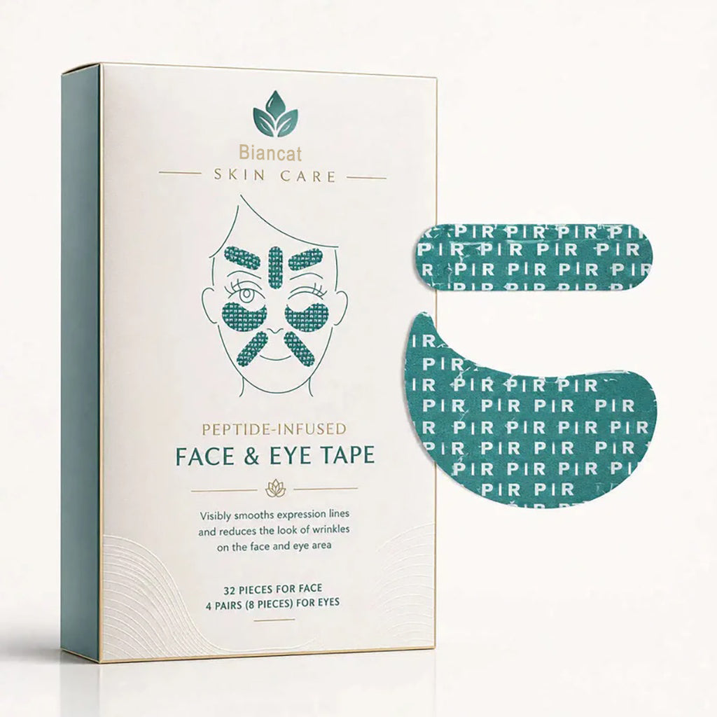 ✨Biancat® Peptide Face & Eye Tape🌙 | Smooths Forehead Lines, 11 Lines, Crow’s Feet & Under-Eye Puffiness | Infused with Peptides, Niacinamide & Caffeine | Overnight Anti-Aging Wrinkle Tape for Face & Eyes