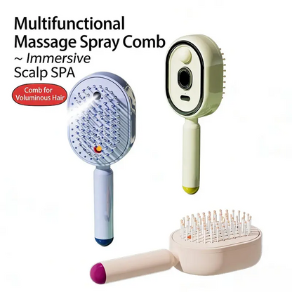 ✨ Essential Oil Mist Comb, Anti-Tangle Electric Massage Brush