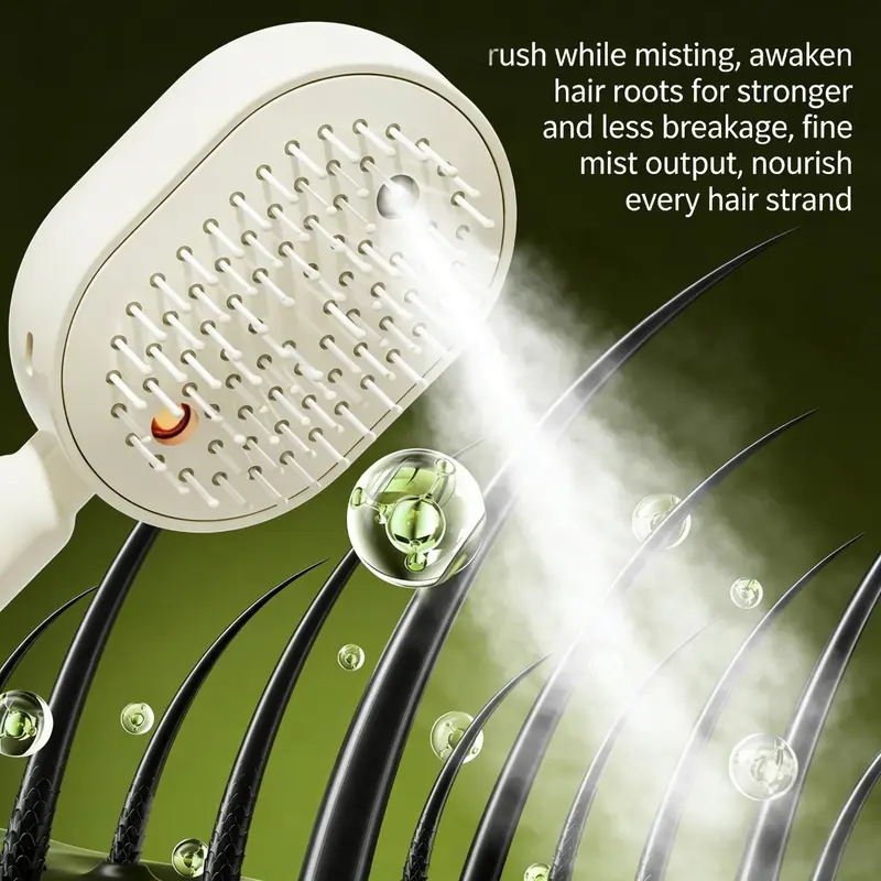 ✨ Essential Oil Mist Comb, Anti-Tangle Electric Massage Brush