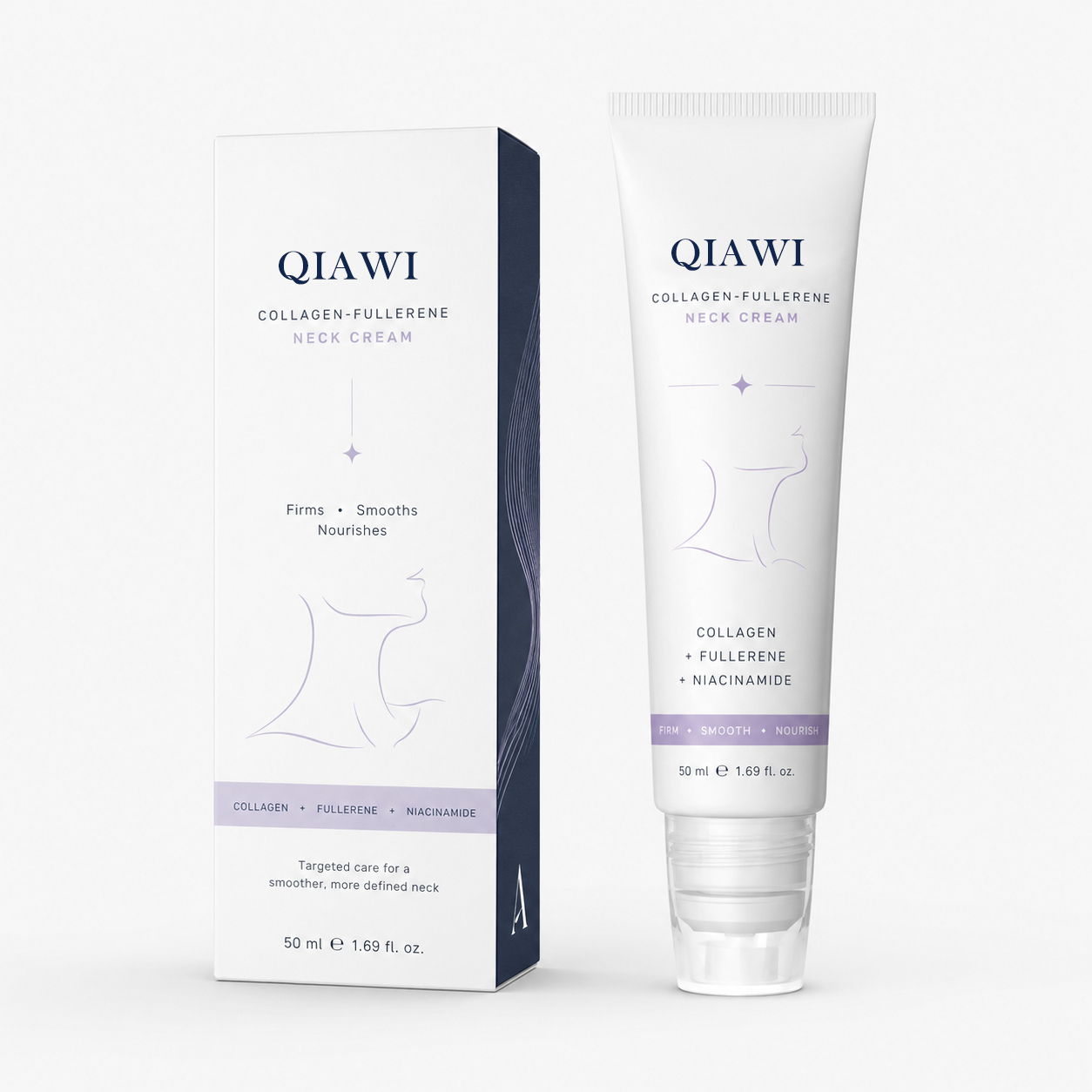 QIAWI™ 5-Roller Neck Firming Cream – Collagen & Hyaluronic Acid for Smoother, Tighter-Looking Neck Skin