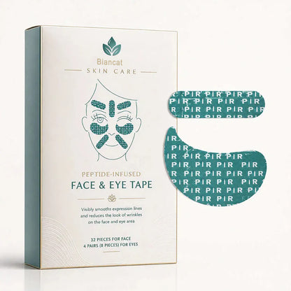 ✨Biancat® Peptide Face & Eye Tape🌙 | Smooths Forehead Lines, 11 Lines, Crow’s Feet & Under-Eye Puffiness | Infused with Peptides, Niacinamide & Caffeine | Overnight Anti-Aging Wrinkle Tape for Face & Eyes