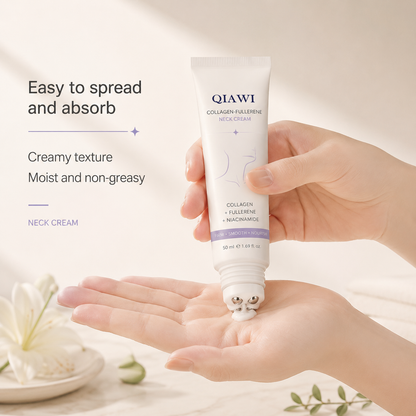 QIAWI™ 5-Roller Neck Firming Cream – Collagen & Hyaluronic Acid for Smoother, Tighter-Looking Neck Skin