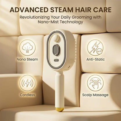 ✨ Essential Oil Mist Comb, Anti-Tangle Electric Massage Brush